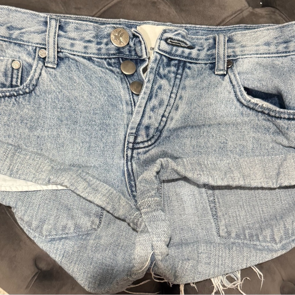 One Teaspoon Light Blue Denim Shorts